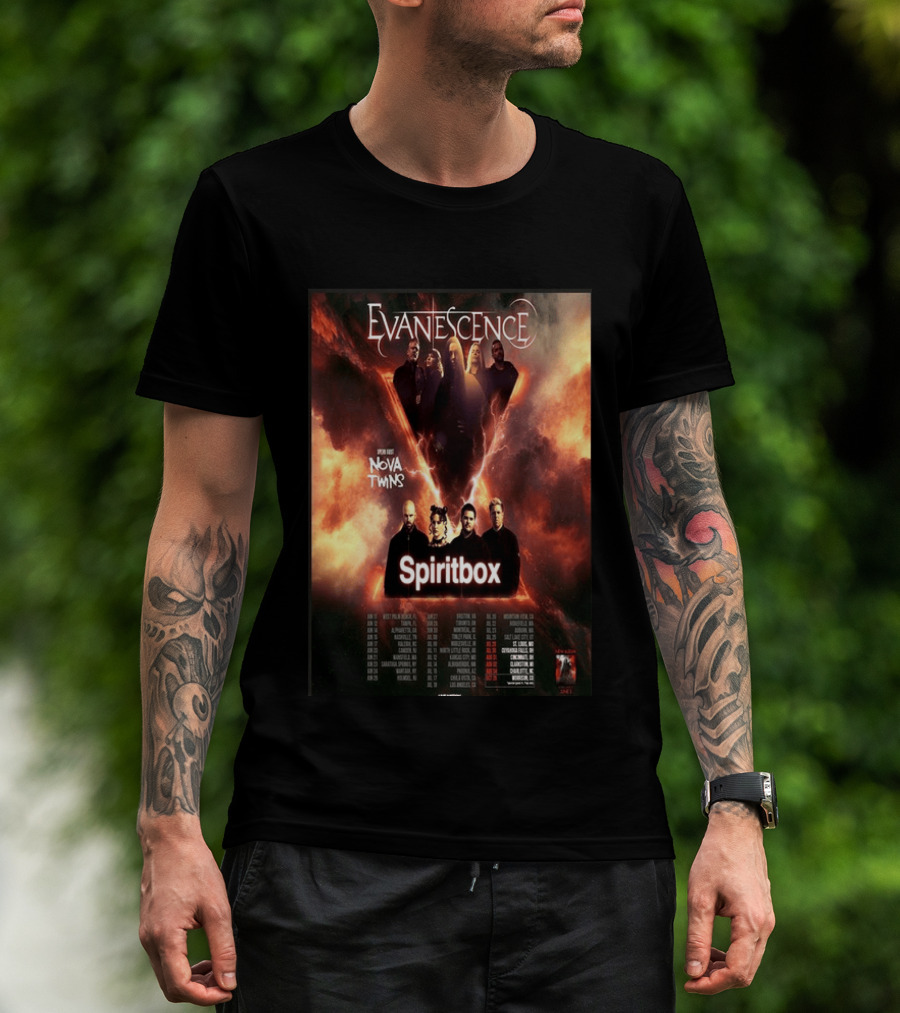 Evanescence US Tour 2026 Featuring Nova Twins And Spiritbox T-Shirt