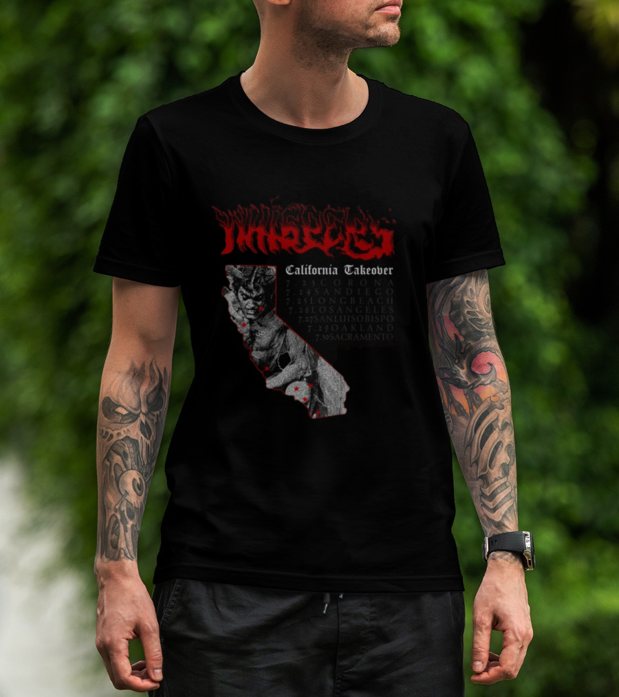 Pleasures Whispers California Takeover Tour Corona San Diego Long Beach Los Angeles San Luis Obispo Oakland Sacramento T-Shirt