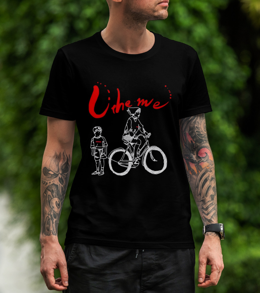Utheme Rider And Standing Boy Cycling Sport Scene T-Shirt