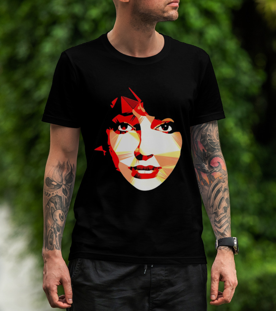Kate Bush Geometric Pop Singer Red Orange Faceted T-Shirt