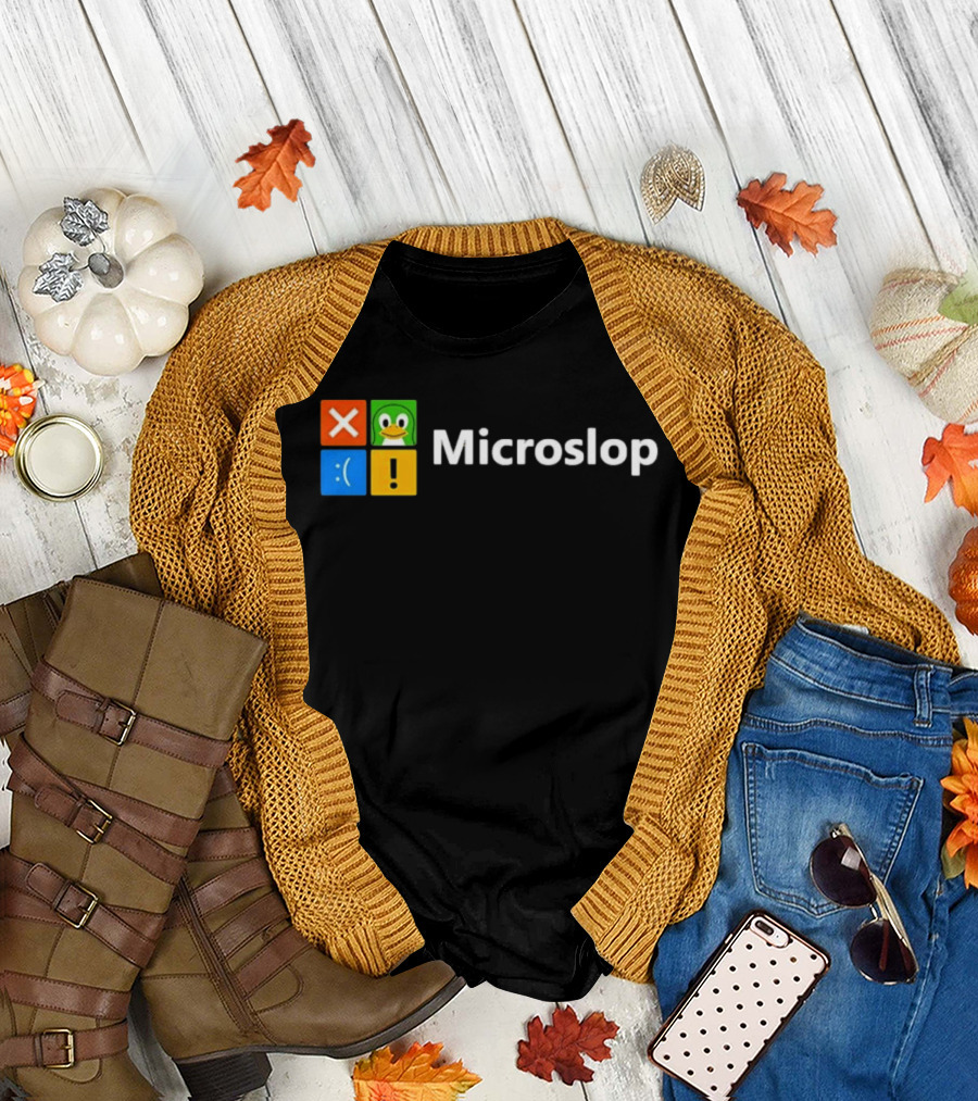 Microslop Linux Penguin Error Icon Blocks T-Shirt