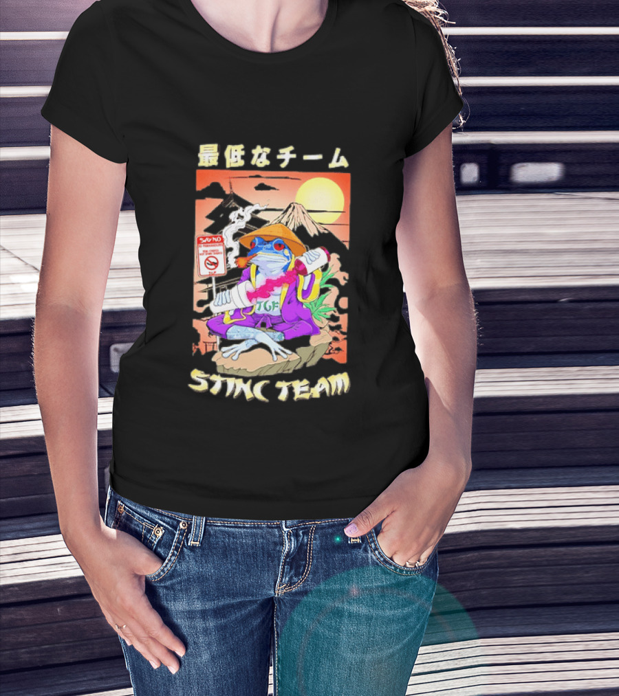 Stinc Team TGF Frog Smoking Japanese T-Shirt