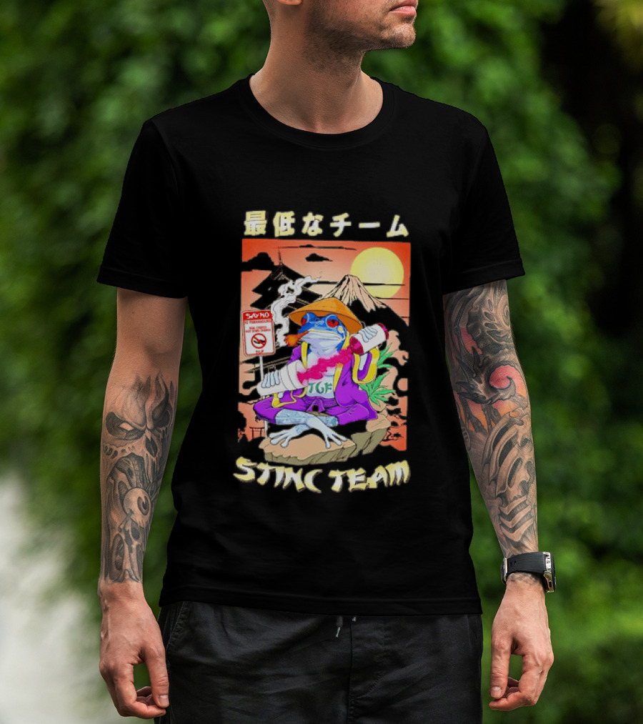 Stinc Team TGF Frog Smoking Japanese T-Shirt