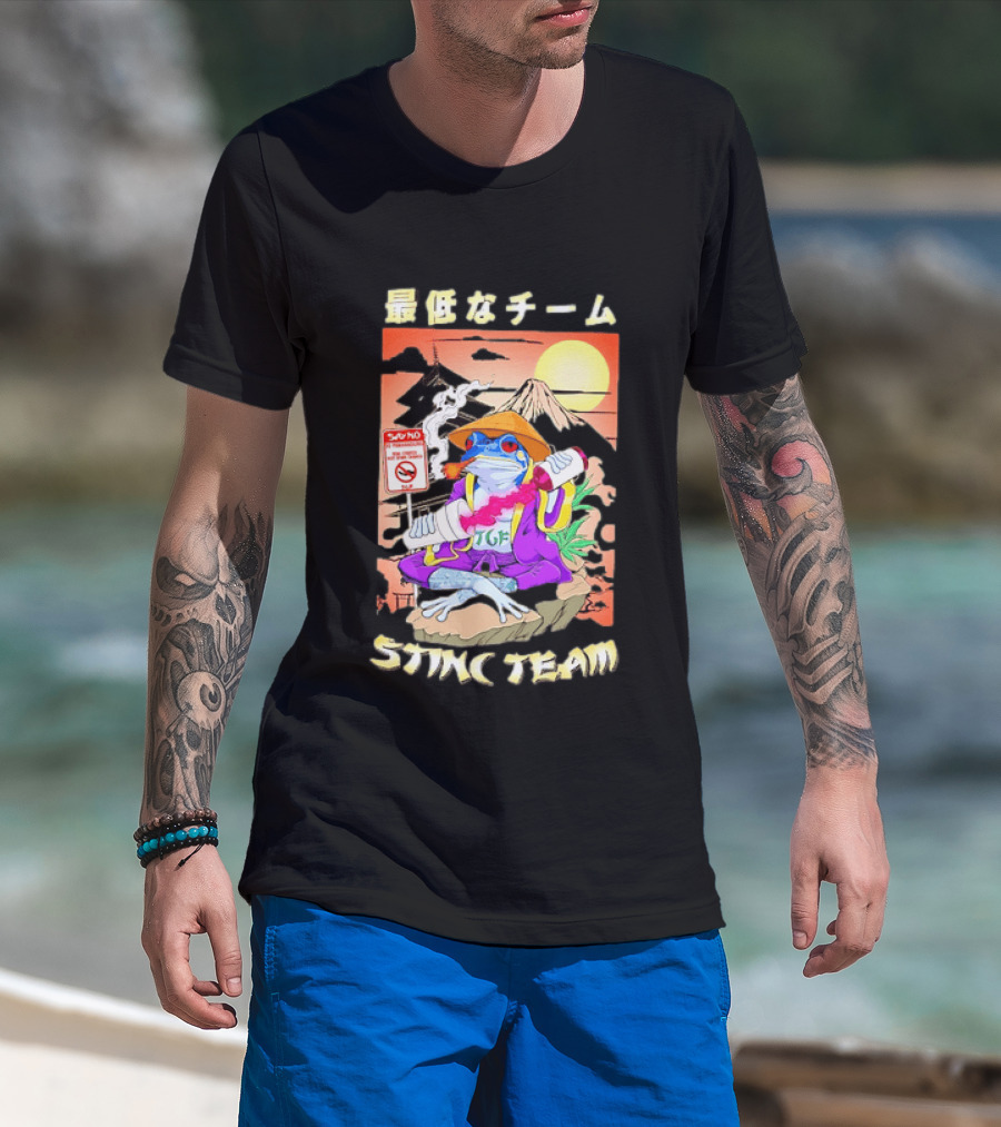 Stinc Team TGF Frog Smoking Japanese T-Shirt