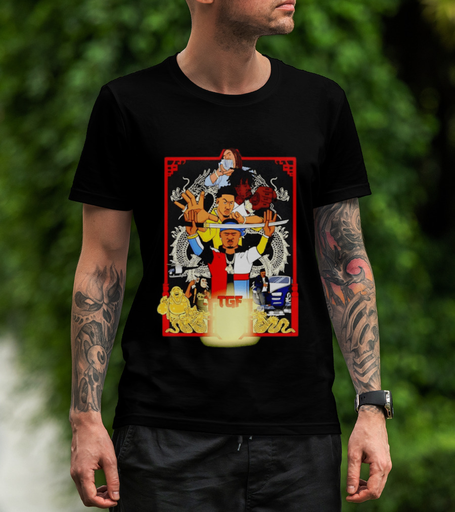 TGF Stinc Team Collage Streetwear Urban Dragons And Cars T-Shirt