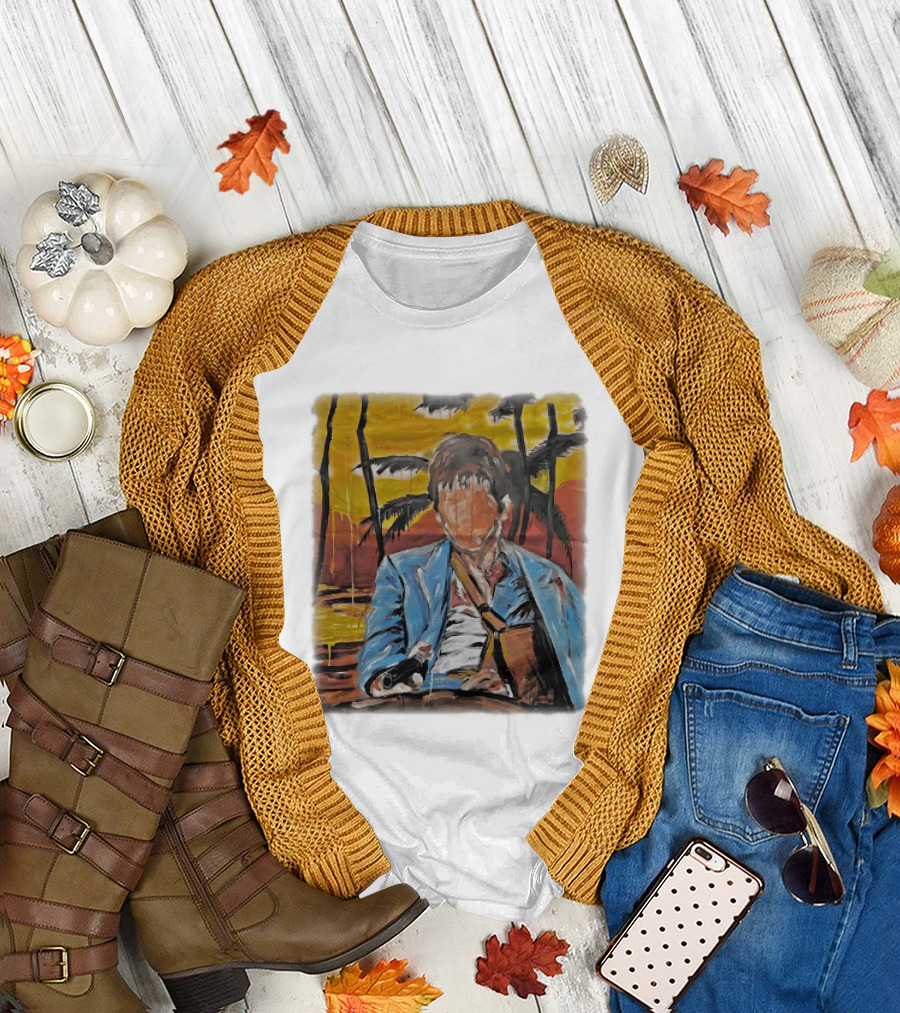 Al Pacino Tony Montana Scarface Oil Painting T-Shirt