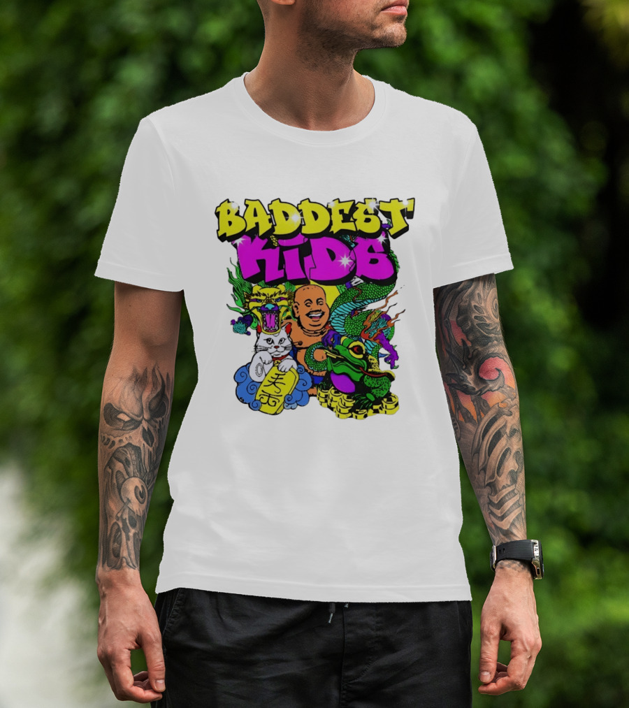 Baddest Kids Buddha Dragon Cat Frog T-Shirt