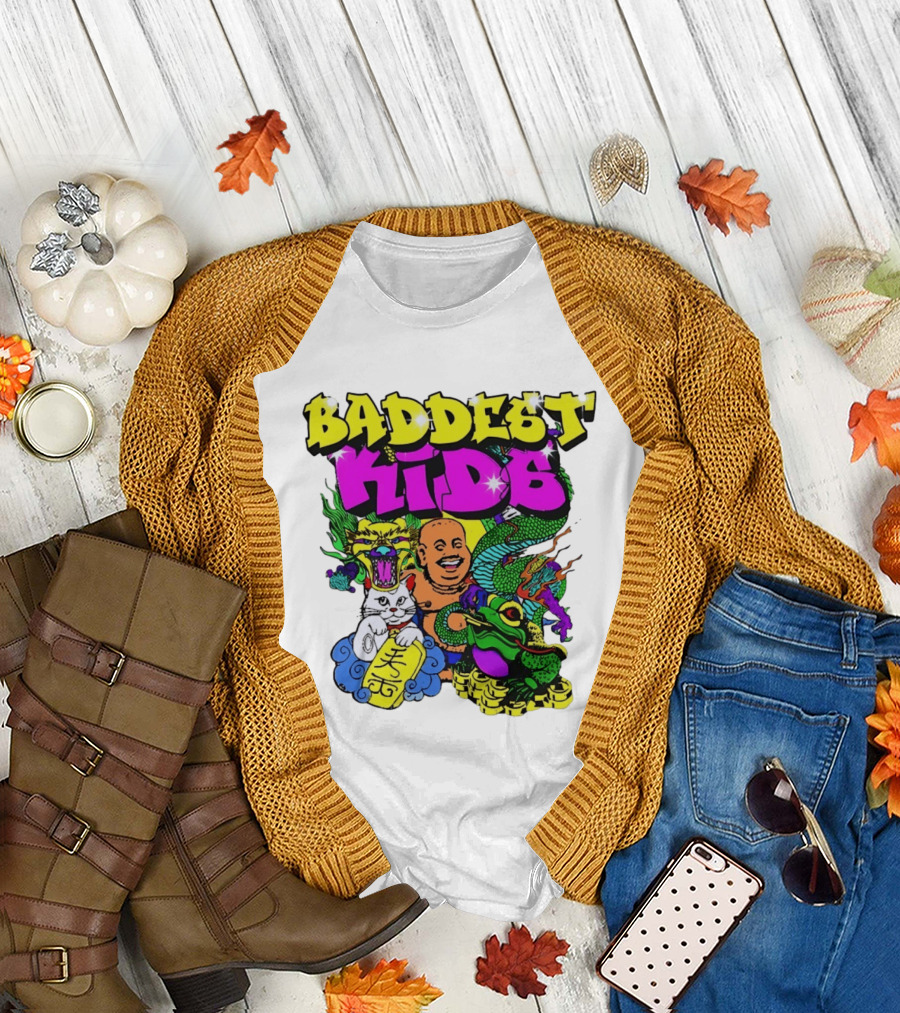 Baddest Kids Buddha Dragon Cat Frog T-Shirt