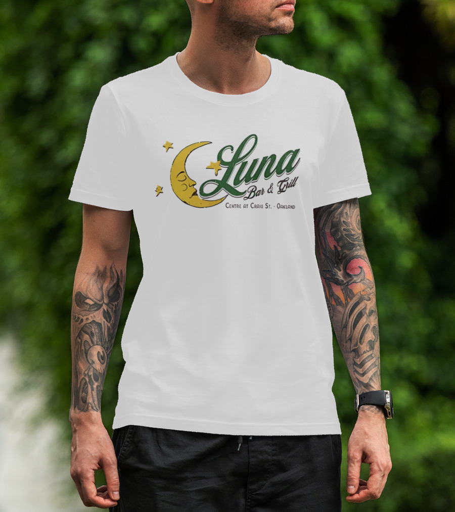 Luna Bar And Grill Centre At Craig St Oakland Moon And Stars T-Shirt