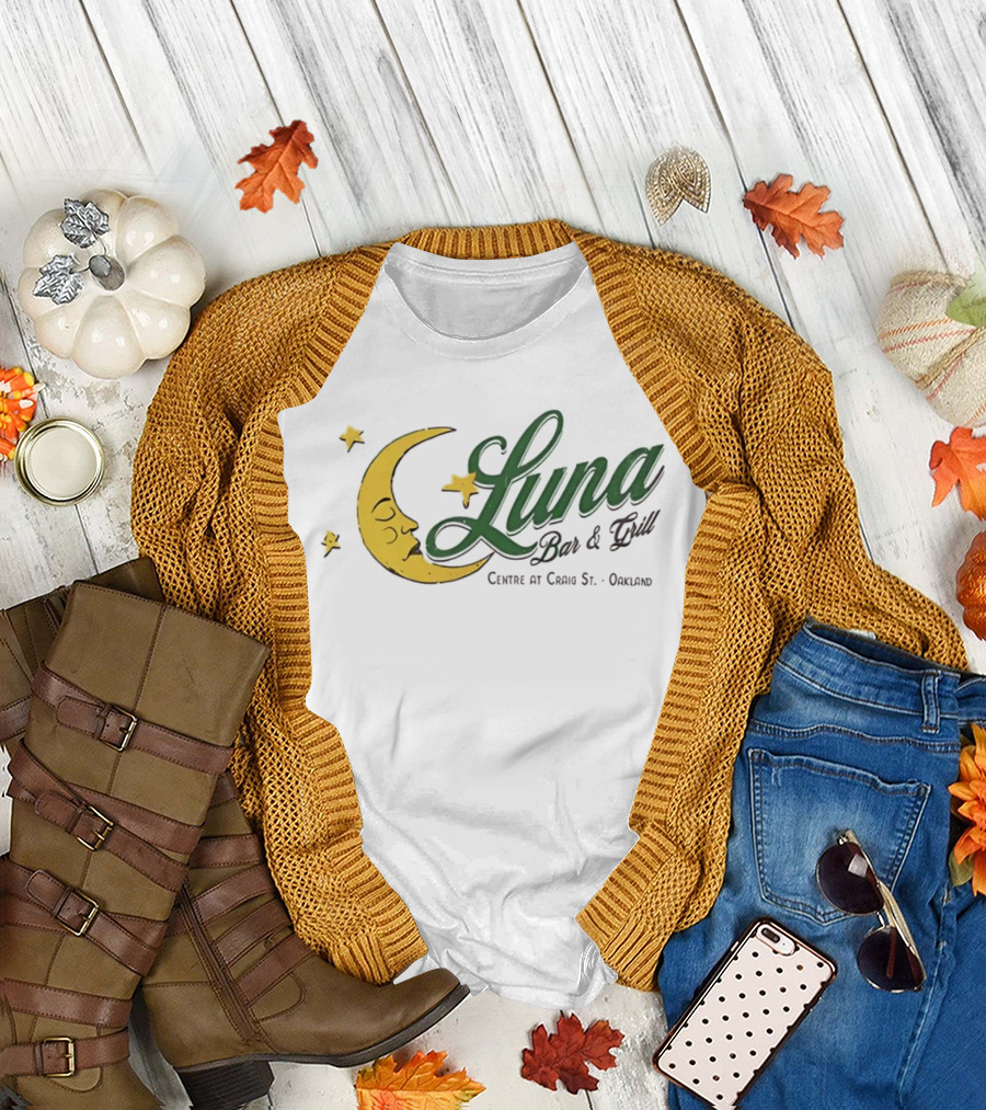 Luna Bar And Grill Centre At Craig St Oakland Moon And Stars T-Shirt