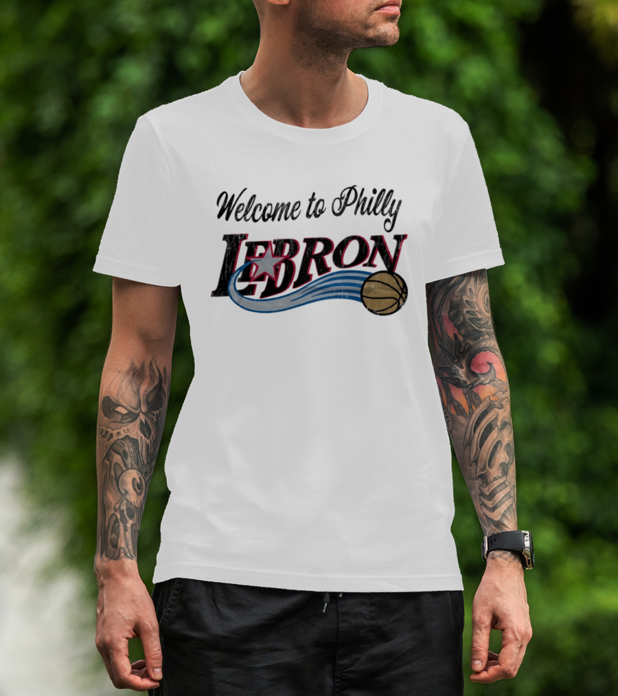 Welcome To Philly LeBron Basketball Star Distressed T-Shirt