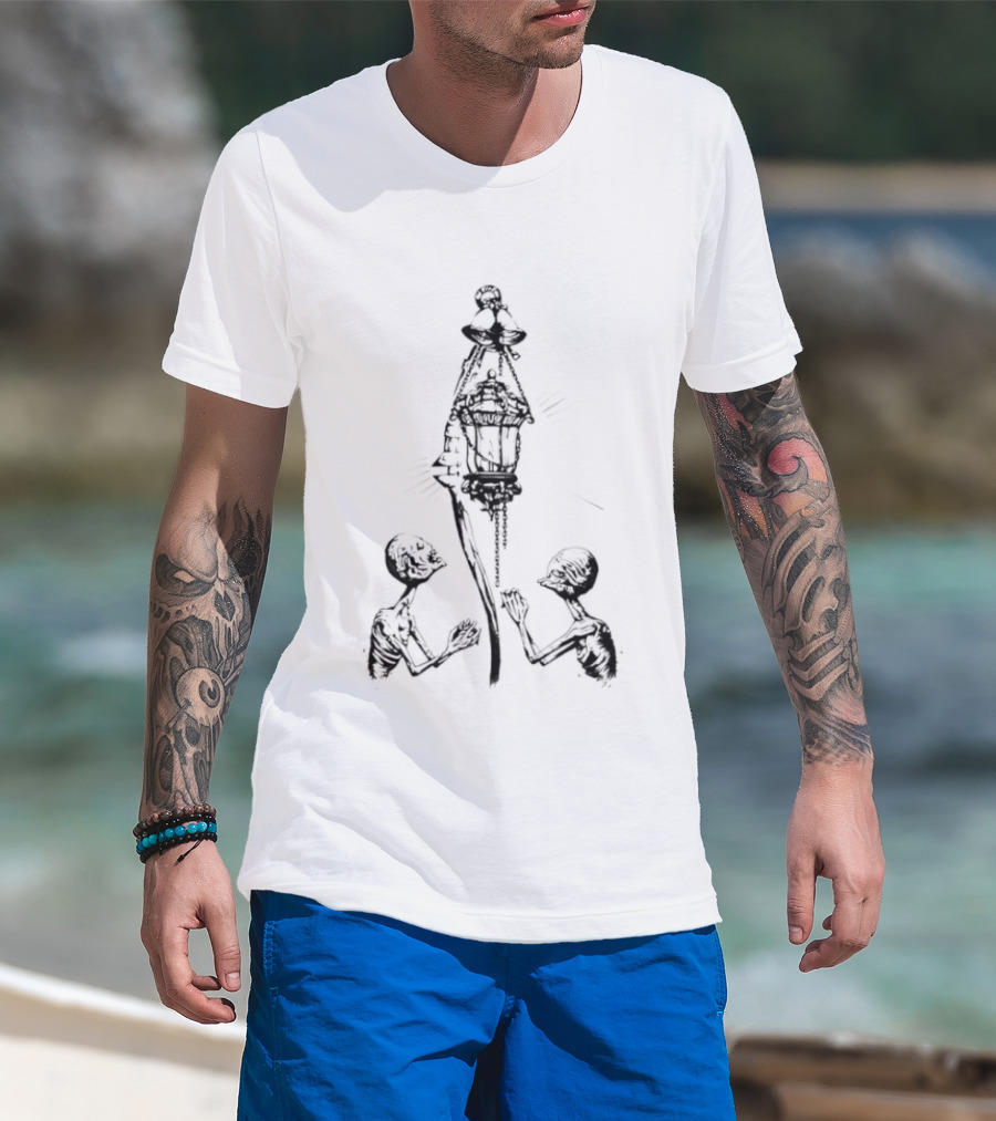 Elden Ring Lanternbearer Prisoner Soul Shrine Dark Fantasy Nightmarish Scene T-Shirt
