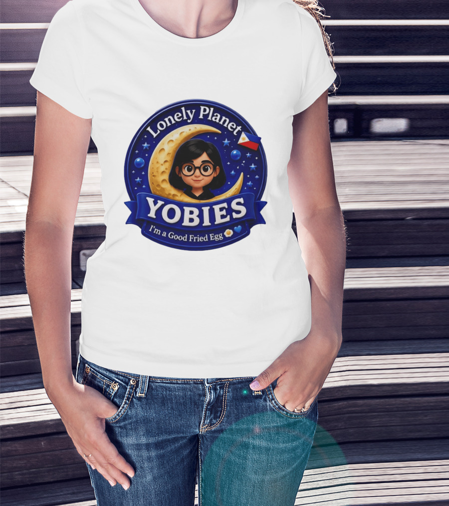 Lonely Planet Yobies I'm A Good Fried Egg Moon And Stars T-Shirt