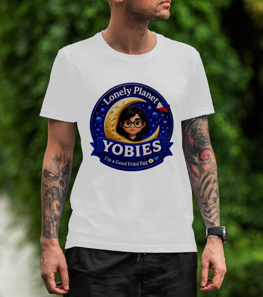 Lonely Planet Yobies I'm A Good Fried Egg Moon And Stars T-Shirt