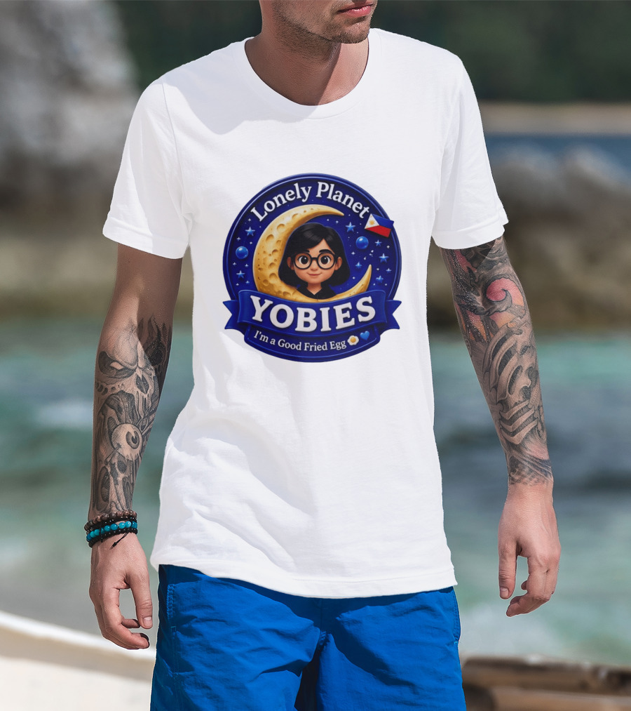 Lonely Planet Yobies I'm A Good Fried Egg Moon And Stars T-Shirt