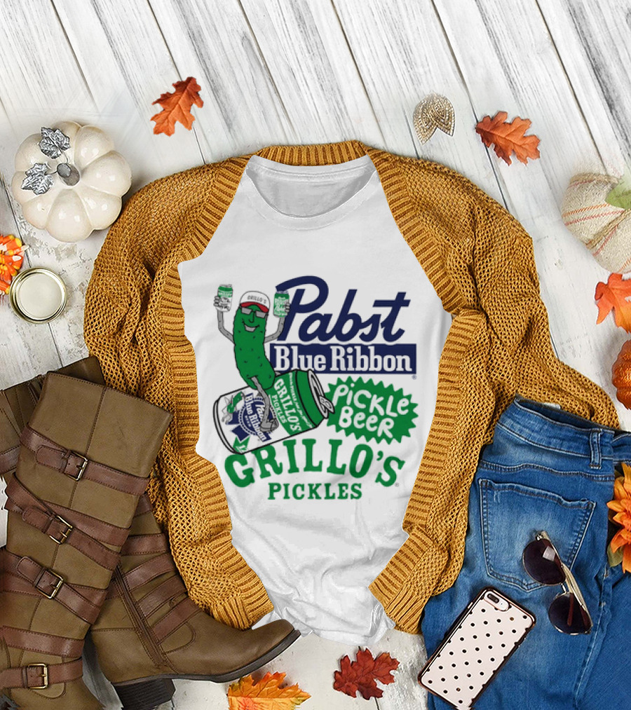 Pabst Blue Ribbon Grillo's Pickles Pickle Beer Festival 2023 T-Shirt