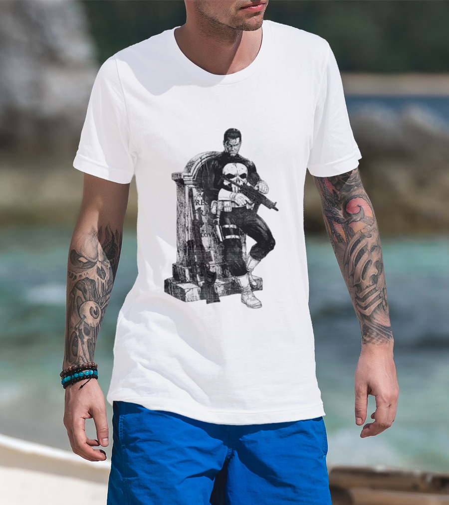 Frank Castle Gravestone Rest Of Loved Ones Marvel Comics The Punisher T-Shirt