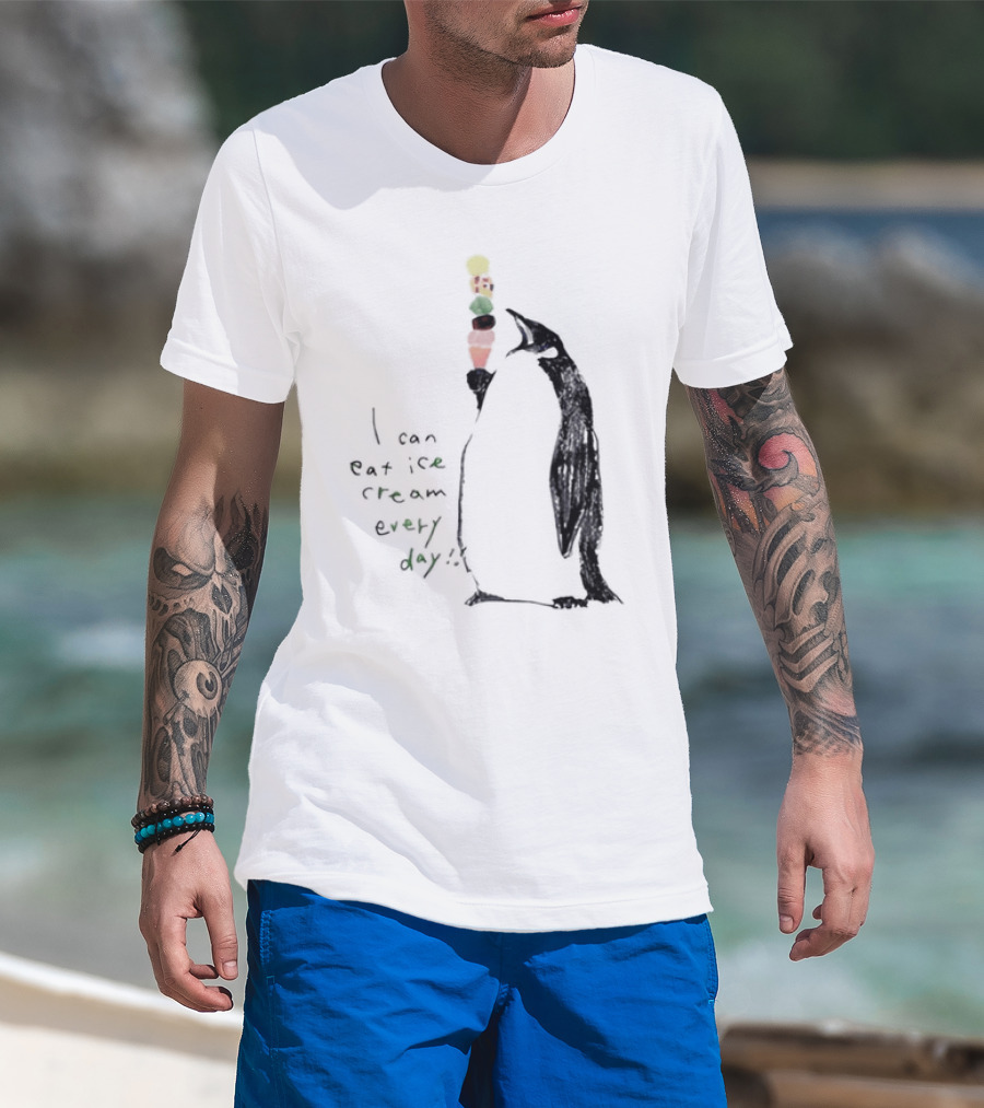 Penguin Eating Ice Cream I Can Eat Ice Cream Every Day T-Shirt