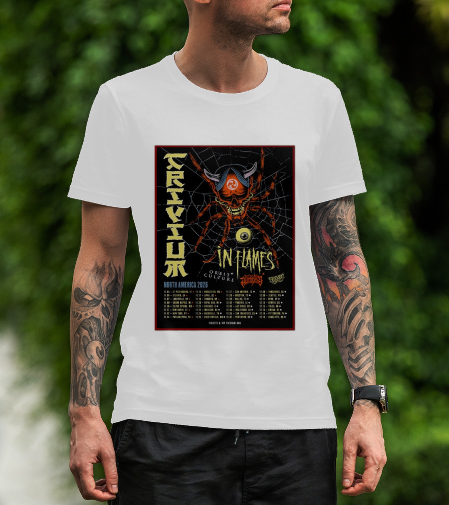 Trivium In Flames Orbit Culture Fit For An Autopsy North America 2026 Tour Dates And Locations T-Shirt