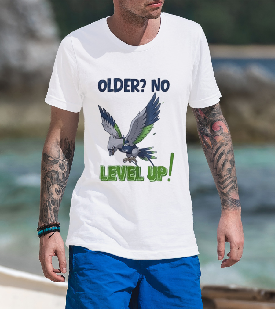 Seattle Seahawks Pokemon 30th Anniversary Older No Level Up T-Shirt