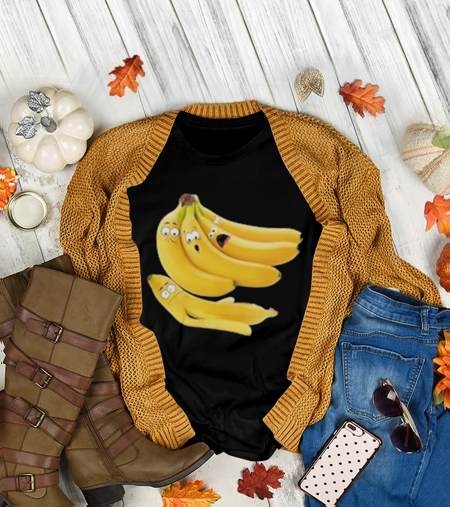 Funny Banana Massacre Organic Bunch Faces T-Shirt