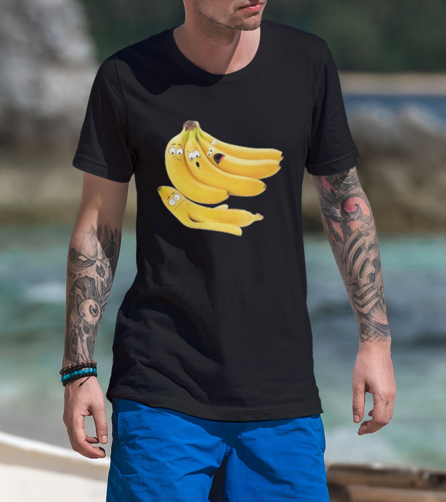 Funny Banana Massacre Organic Bunch Faces T-Shirt