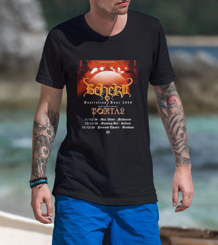Sombre Dessein Beherit Australian Tour 2026 Special Guests Portal Tour Dates T-Shirt