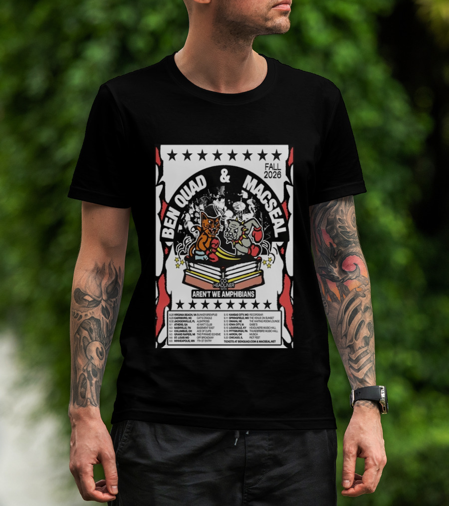 Ben Quad And Macseal Fall 2026 Tour Aren't We Amphibians Co Headliner T-Shirt