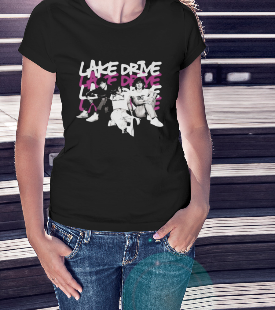 Lake Drive Vintage Vibe Retro Style Casual Crew T-Shirt