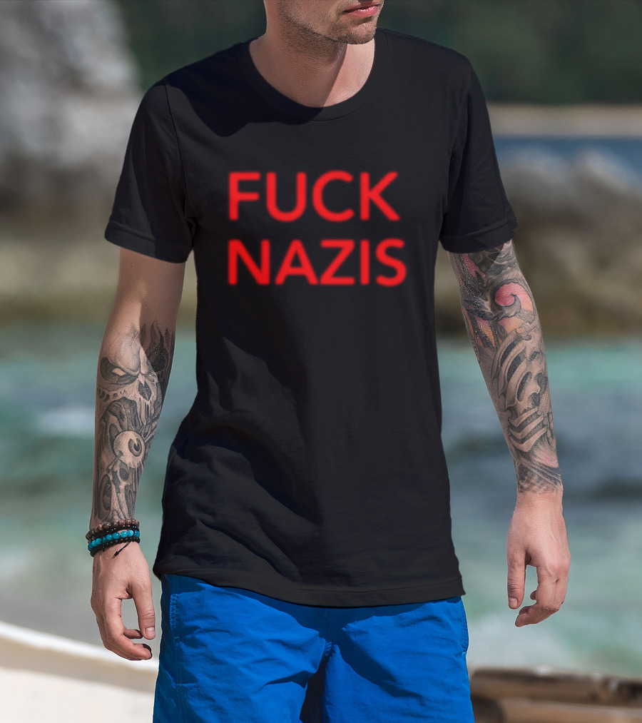 Merchnow Store I Declare War Fuck Nazis Black T-Shirt