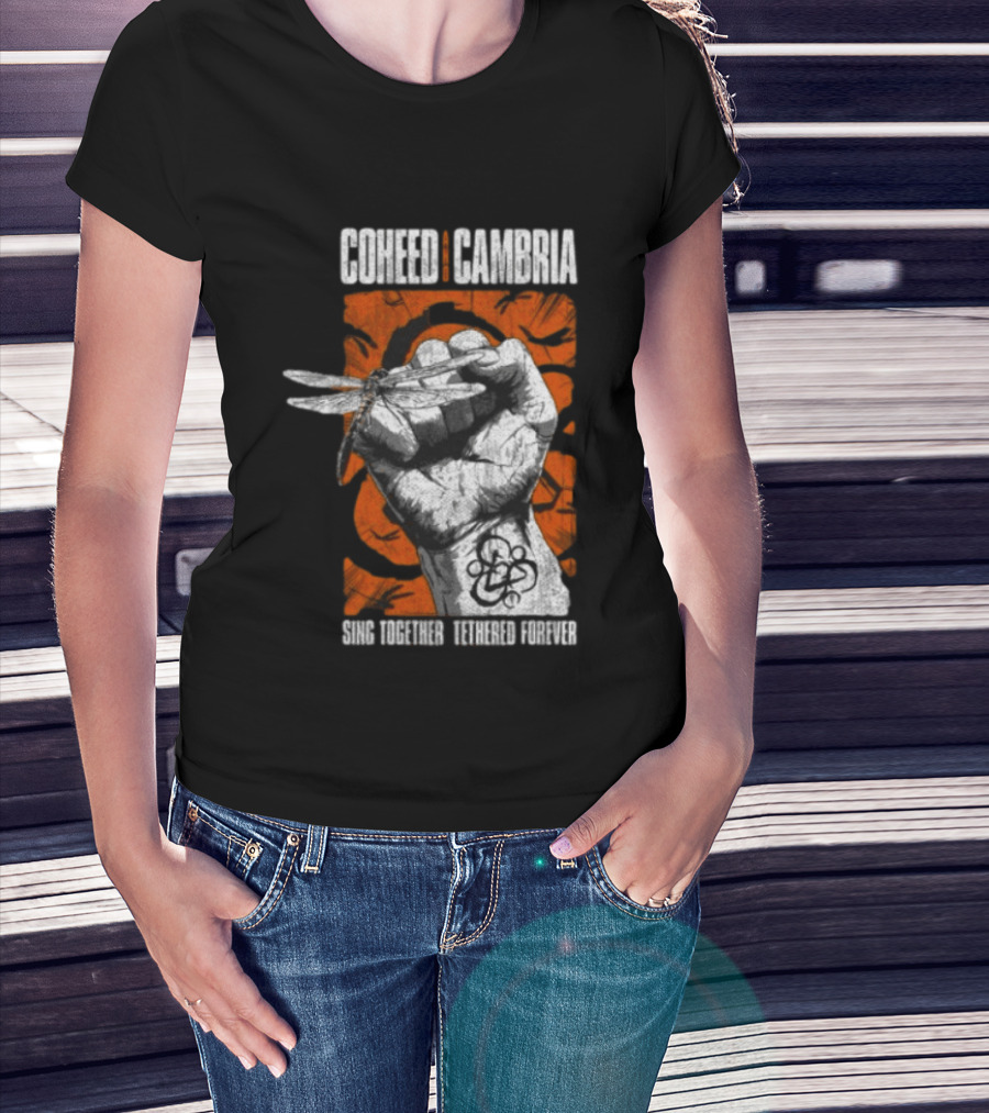 Coheed Cambria Dragonfly Fist Sing Together Tethered Courier T-Shirt