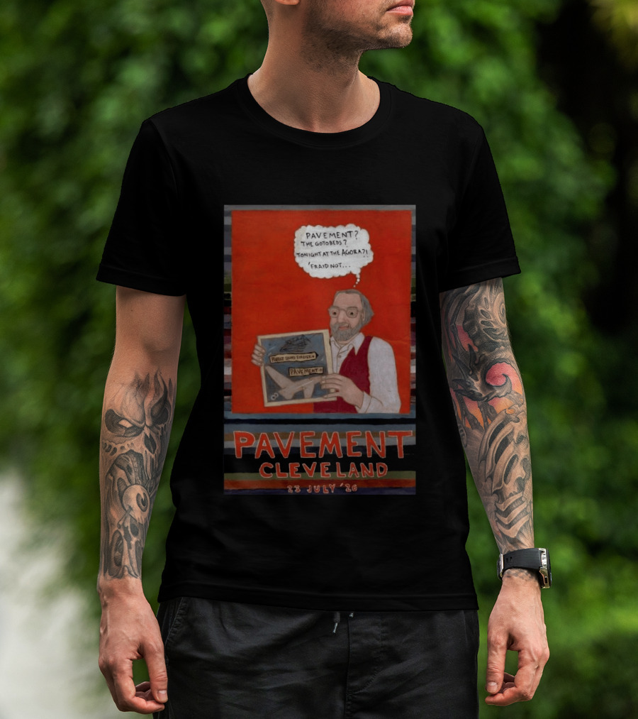 Pavement Cleveland July 23 2026 Illustration With Person Holding Framed T-Shirt