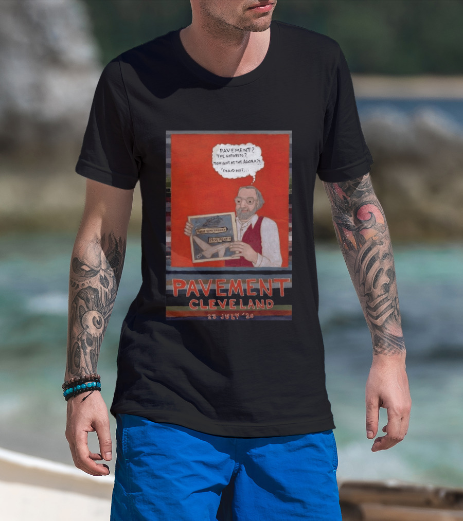 Pavement Cleveland July 23 2026 Illustration With Person Holding Framed T-Shirt