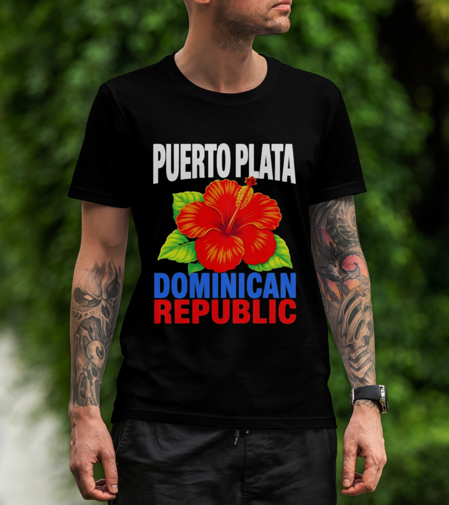 Puerto Plata Dominican Republic Hibiscus Flower Vibrant Island Souvenir T-Shirt