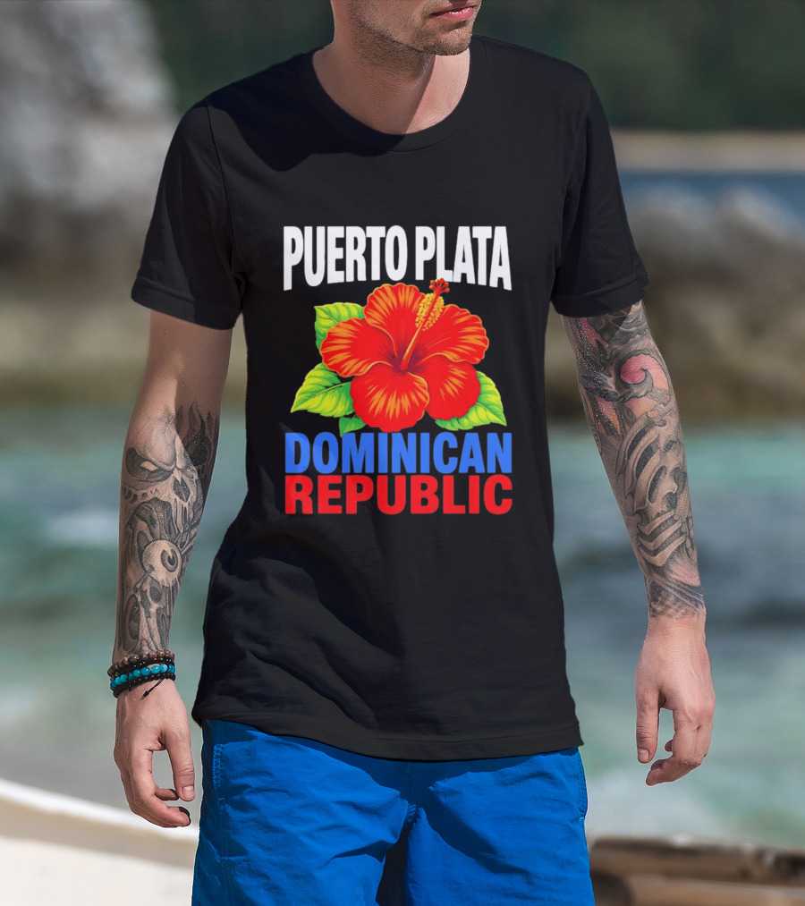 Puerto Plata Dominican Republic Hibiscus Flower Vibrant Island Souvenir T-Shirt