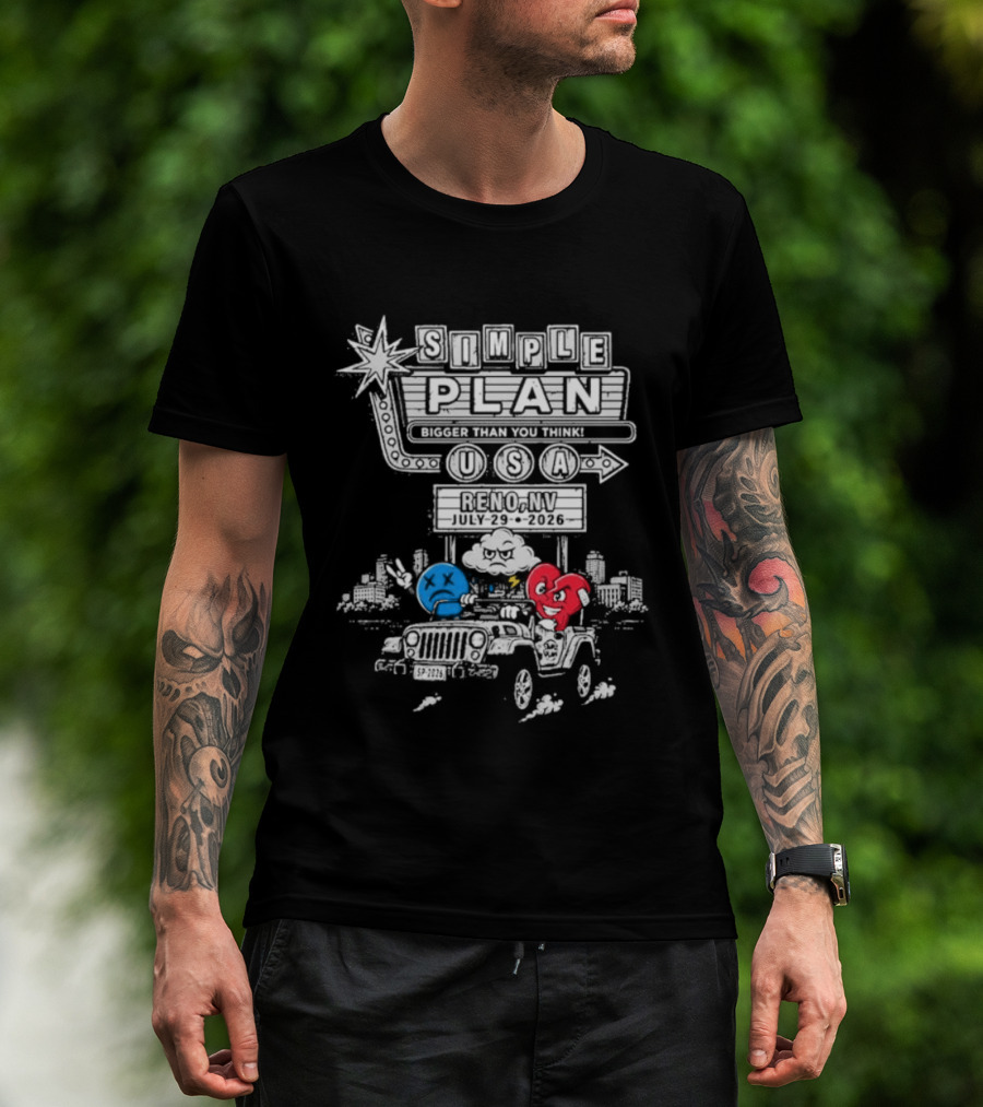 Simple Plan USA Reno NV Grand Theatre July 29 2026 Event T-Shirt