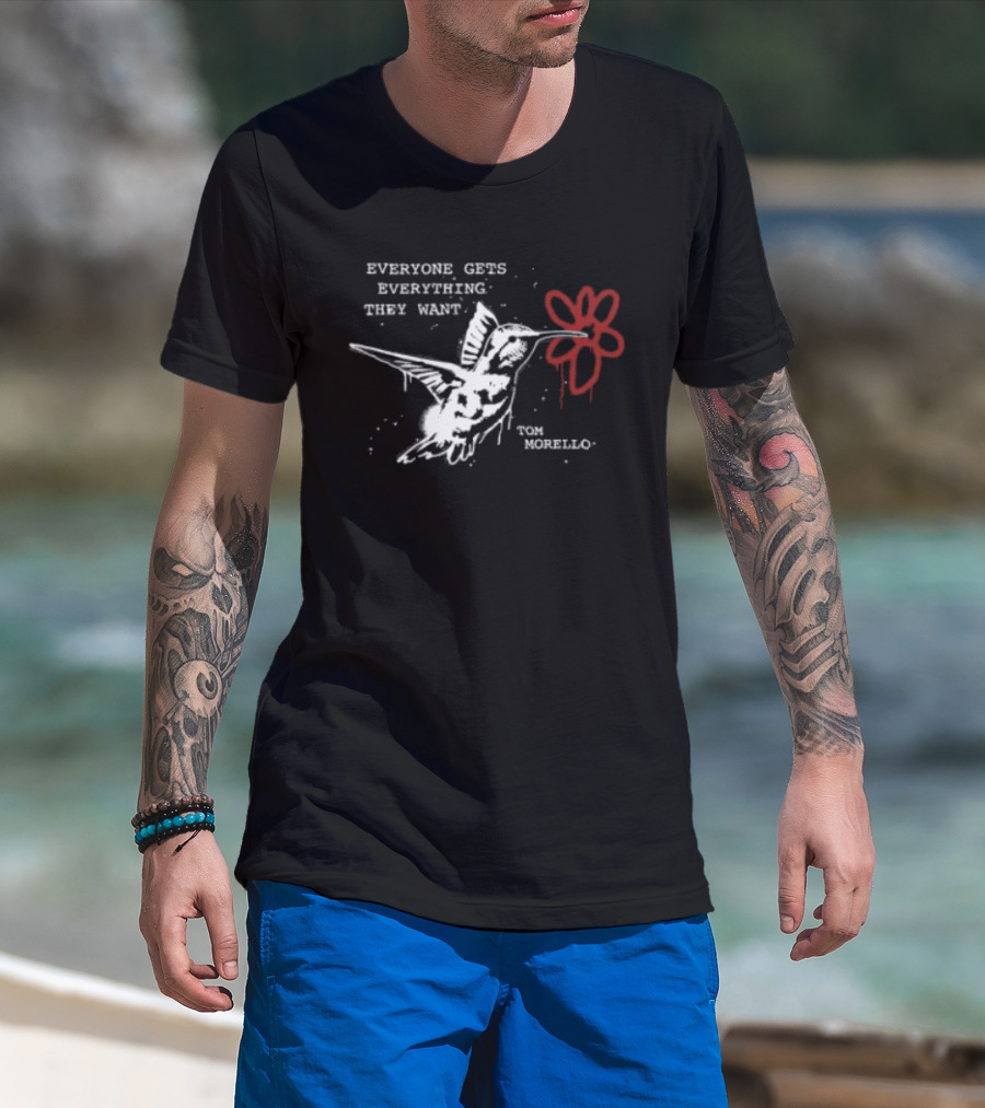 Everyone Gets Everything They Want Tom Morello Bird Flower T-Shirt