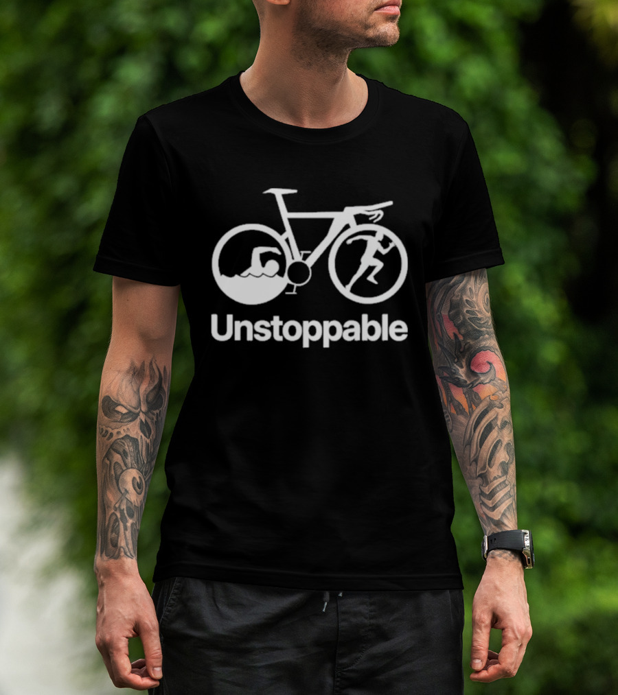 Unstoppable Triathlon Cycling Swimming Running T-Shirt