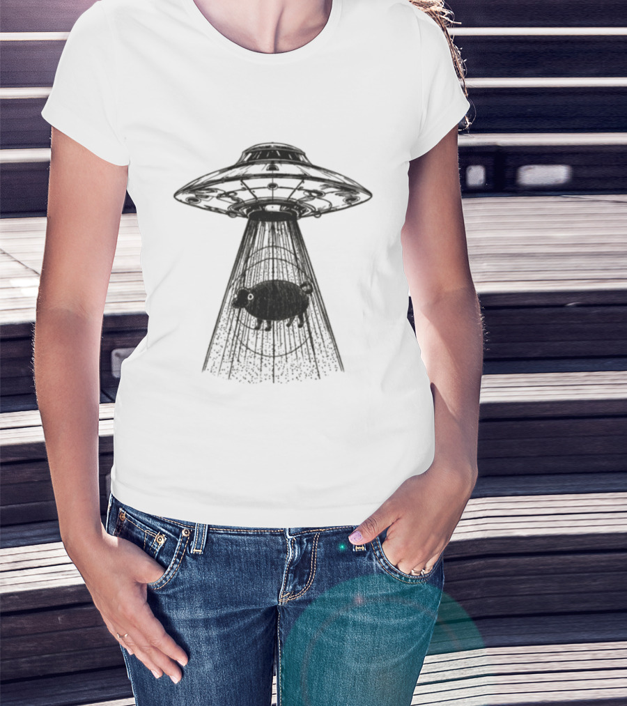 Calvin Harris Ecru UFO Beam White T-Shirt