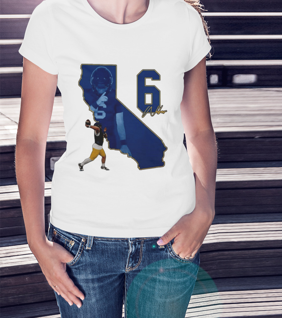 Dane Weber Number 6 California Golden Bears NCAA Map T-Shirt