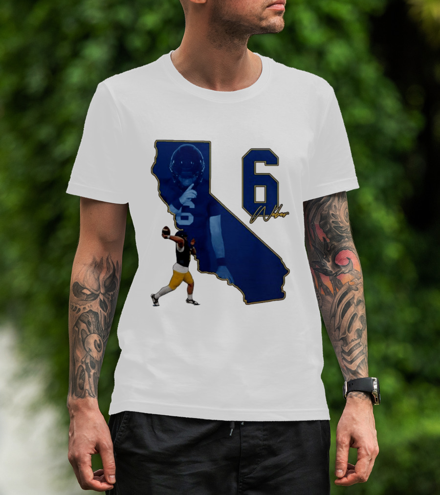 Dane Weber Number 6 California Golden Bears NCAA Map T-Shirt