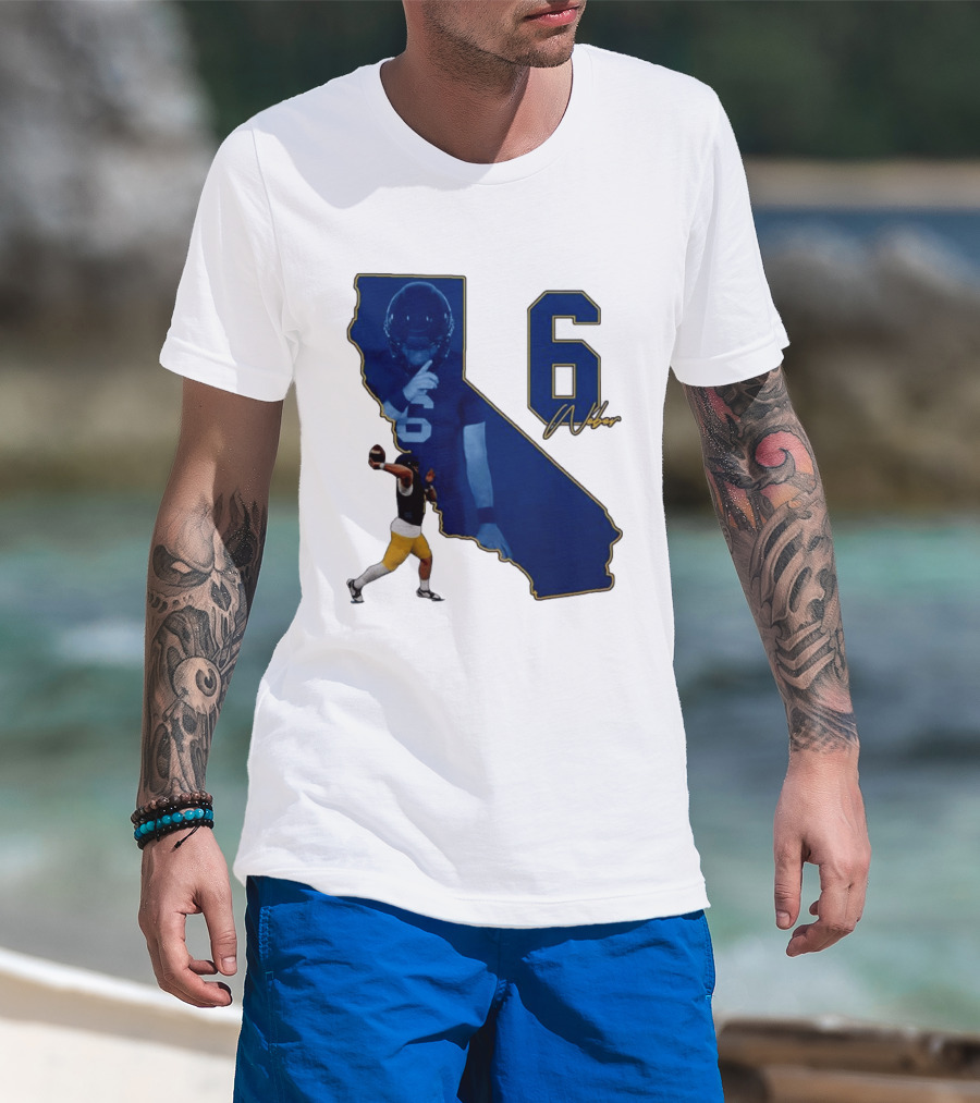 Dane Weber Number 6 California Golden Bears NCAA Map T-Shirt