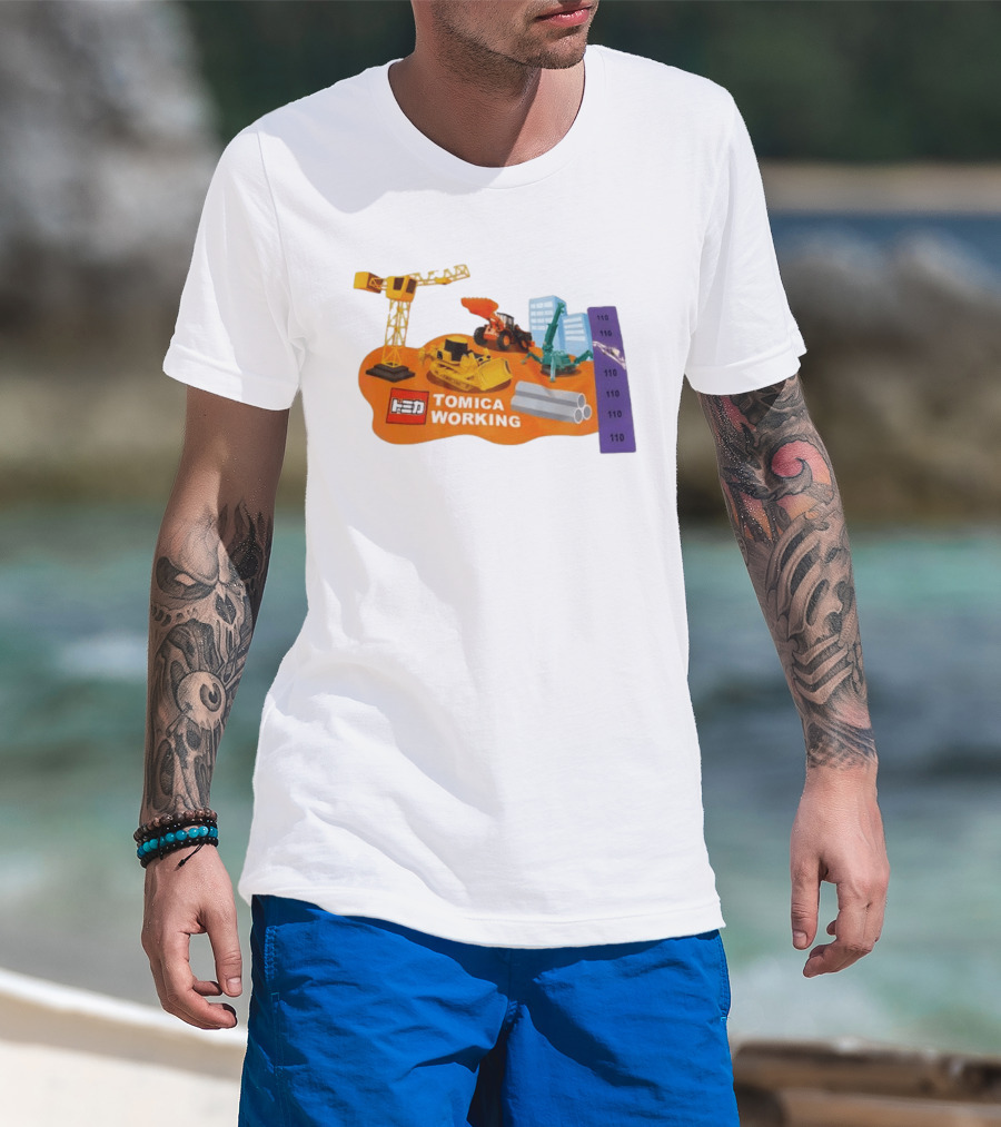 Tomica Working Construction Vehicles Crane Excavator Bulldozer T-Shirt