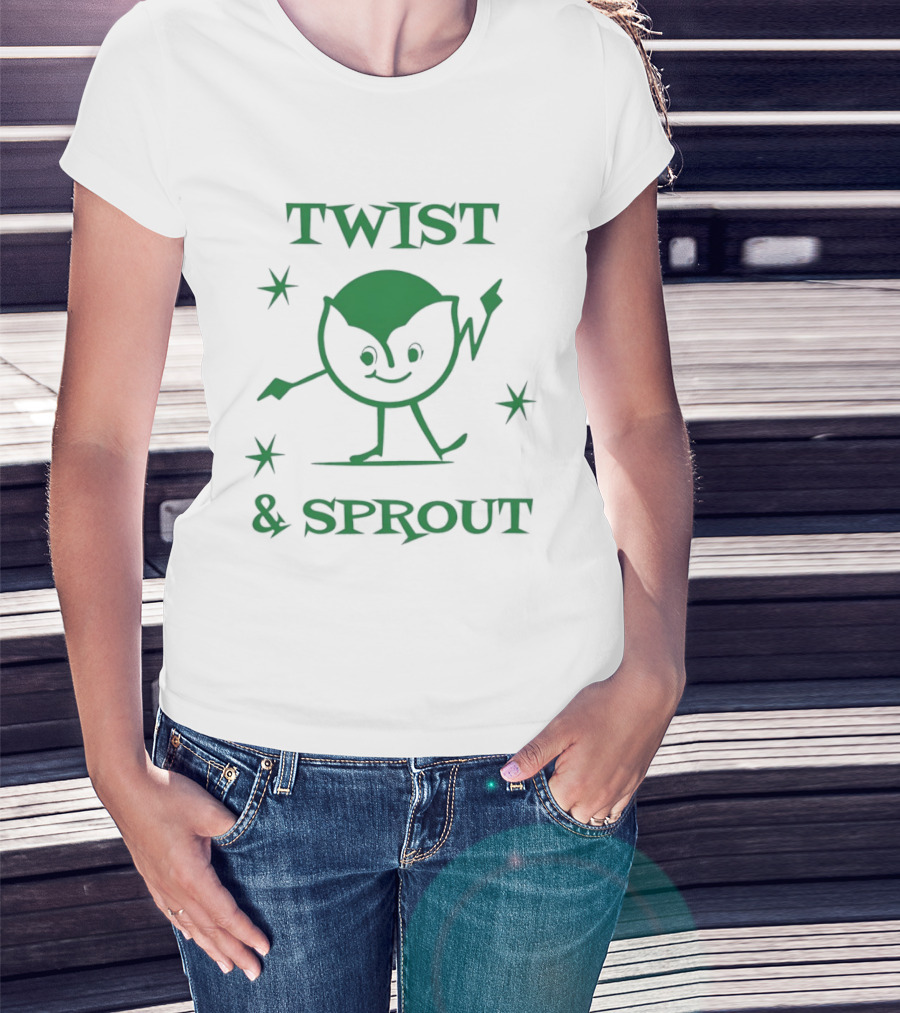 Twist And Sprout Dancing Vegetable Character Fun T-Shirt