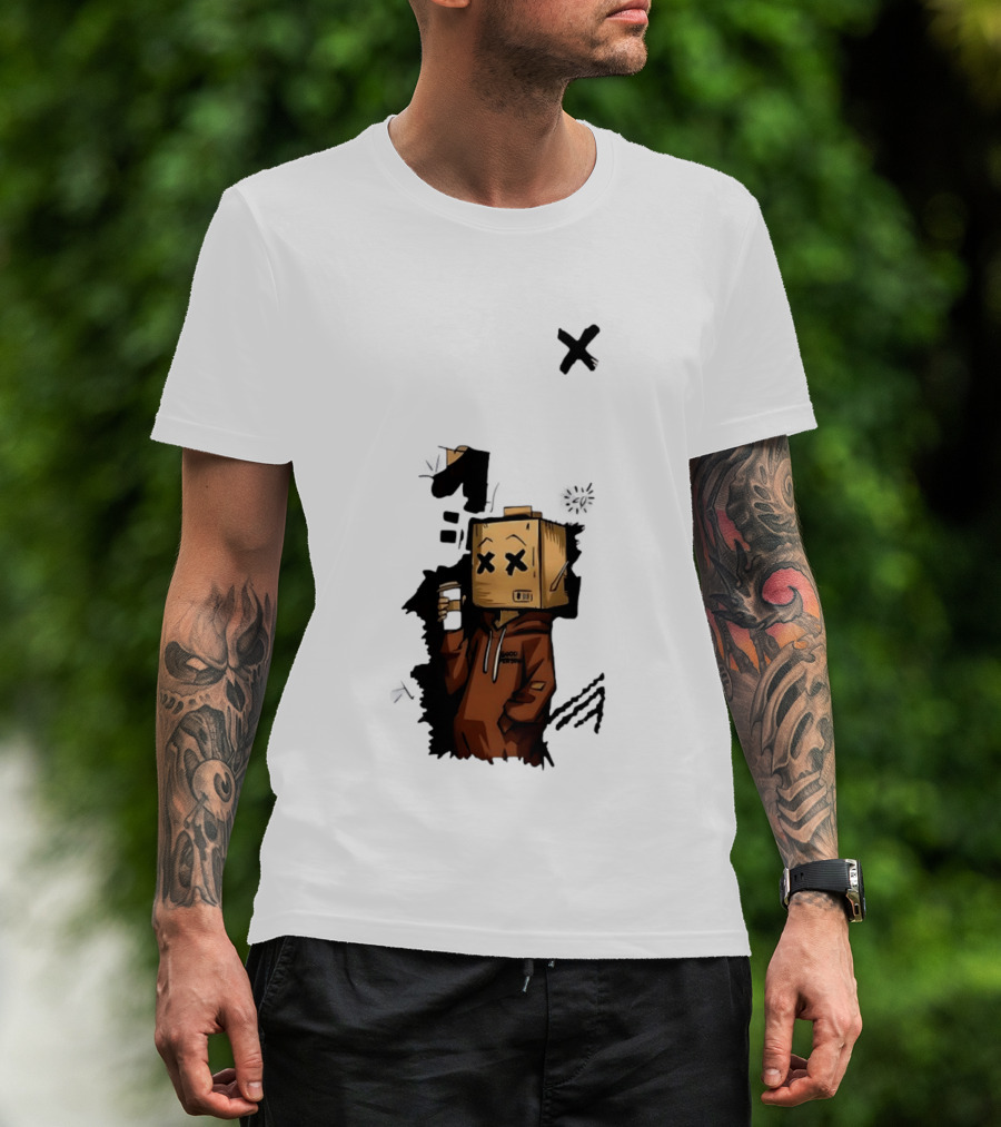 Good Person Box Head Drinking Coffee T-Shirt
