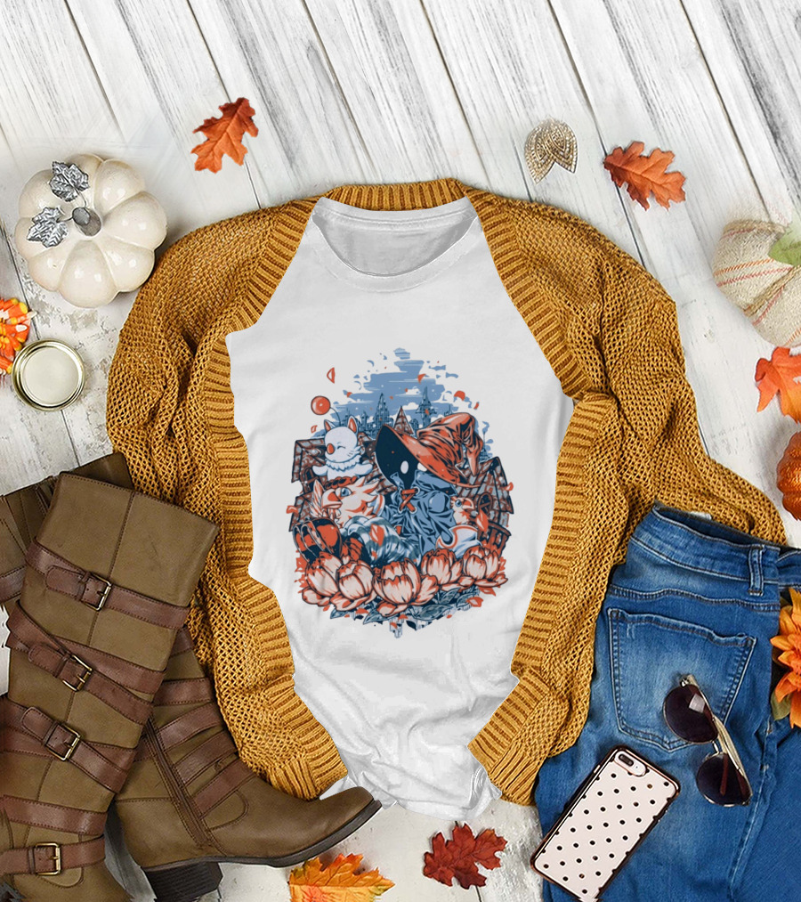 Vivi Ornitier Moogles Chocobos Day Of Calm Fantasy Blossom Scene T-Shirt