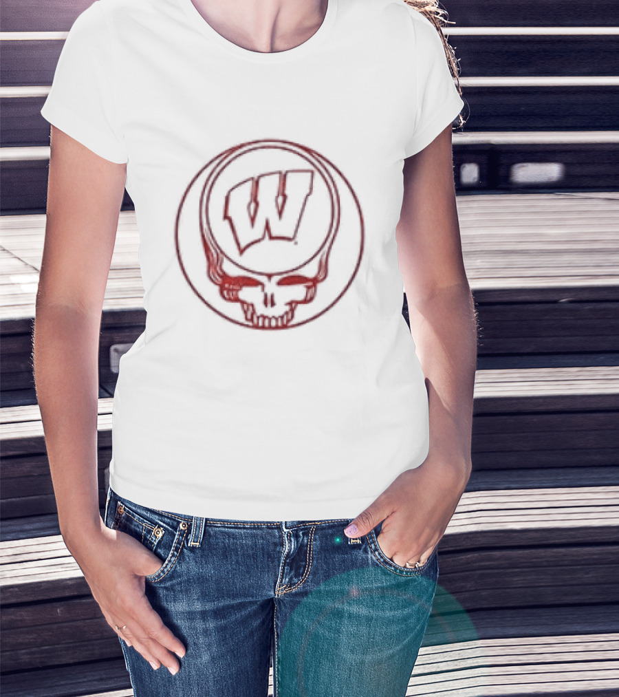 Grateful Dead Wisconsin Badgers Collaboration Skully W T-Shirt