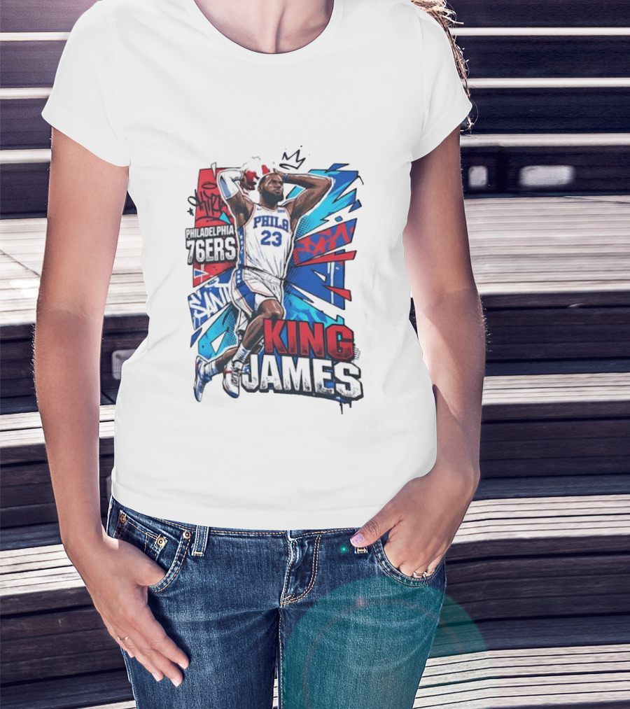 Philadelphia 76ers King James No 23 Dunk Basketball T-Shirt