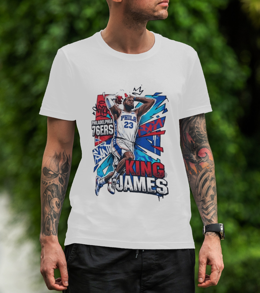 Philadelphia 76ers King James No 23 Dunk Basketball T-Shirt