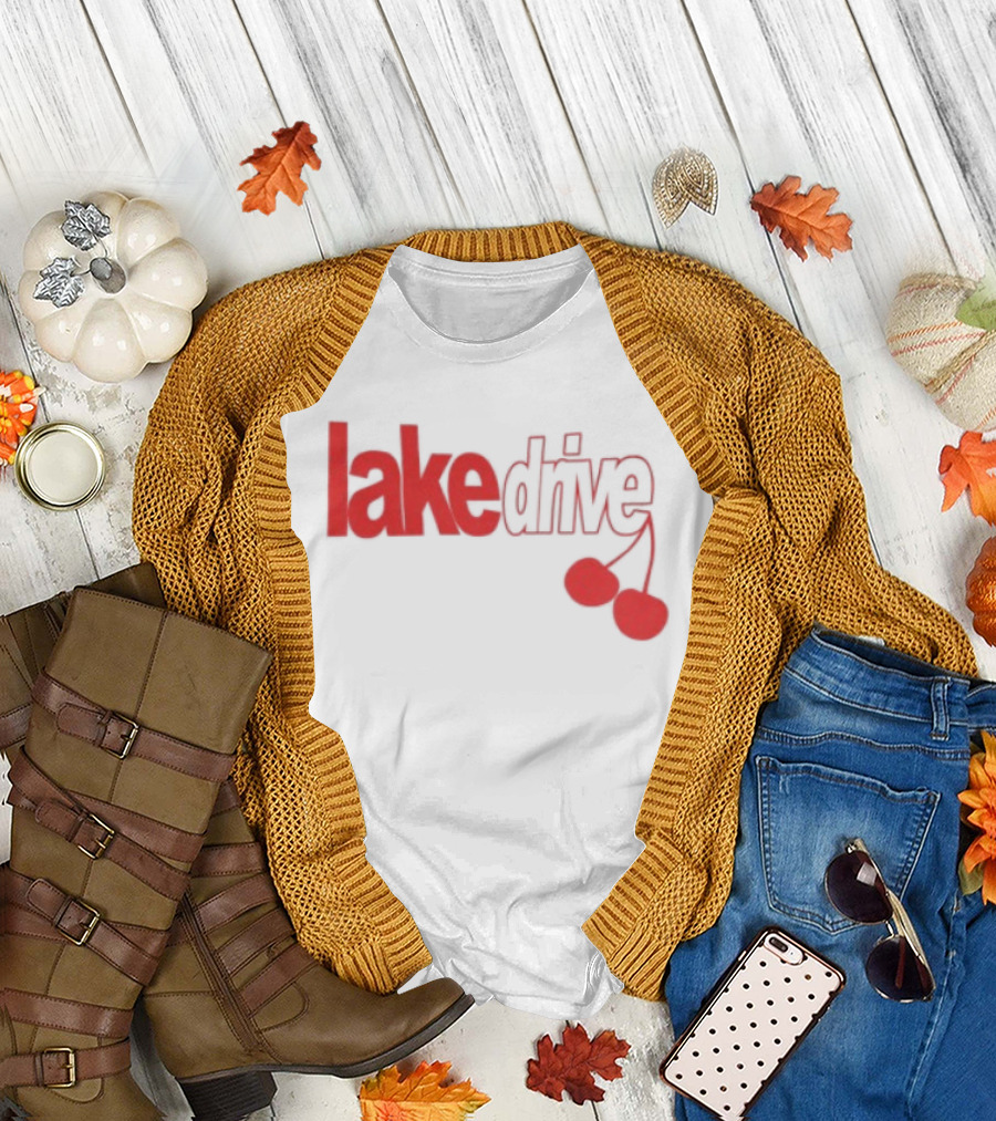 Lake Drive Cherry Ringer Retro Style Vibes T-Shirt